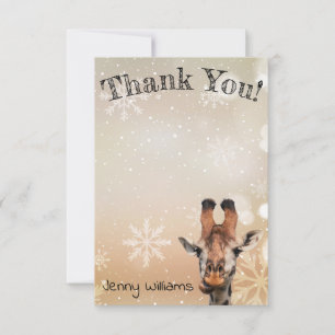 Carte De Remerciements merci,photo de girafe drôle,personnalisé