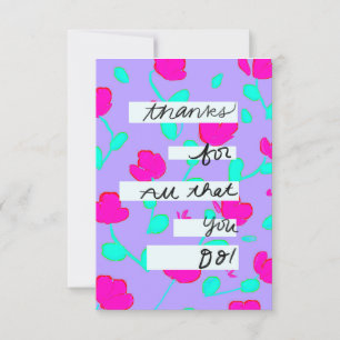 Carte De Remerciements "Merci pour tout ce que vous faites" Juste parce q