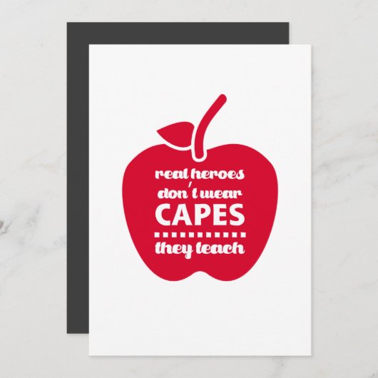 Carte De Remerciements Merci, professeur. Citation d'enseignement | Apple (Devant / Derrière)