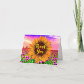 Carte De Remerciements Merci, Sunflower Super (Devant)