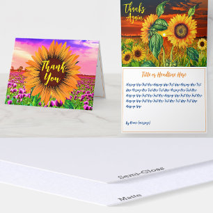 Carte De Remerciements Merci, Sunflower Super