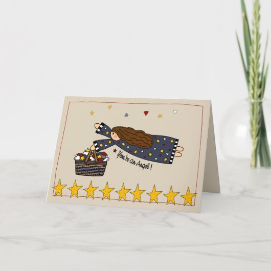 Carte De Remerciements Merci, tu es un ange (Devant)