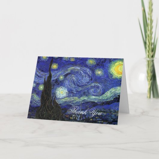 Carte De Remerciements Merci. Vincent van Gogh, Nuit étoilée (Devant)