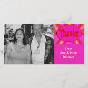 Carte De Remerciements mercis rouge-rose