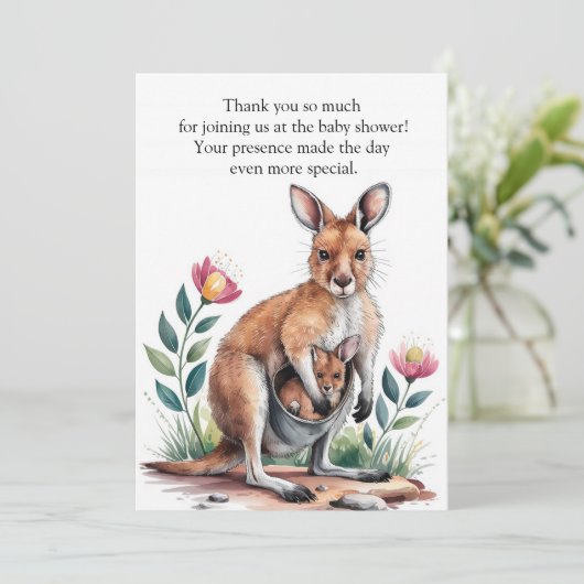 Carte De Remerciements Mère Kangaroo (Debout devant)