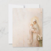 Carte De Remerciements Mère Marie avec Bébé baptême (Dos)