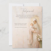 Carte De Remerciements Mère Marie avec Bébé baptême (Devant)