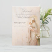 Carte De Remerciements Mère Marie avec Bébé baptême (Debout devant)