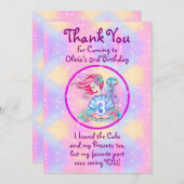 Carte De Remerciements Mermaid 3e anniversaire Modifier Modifier Modifier (Devant / Derrière)