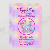 Carte De Remerciements Mermaid 4e anniversaire Modifier Modifier Modifier (Devant / Derrière)