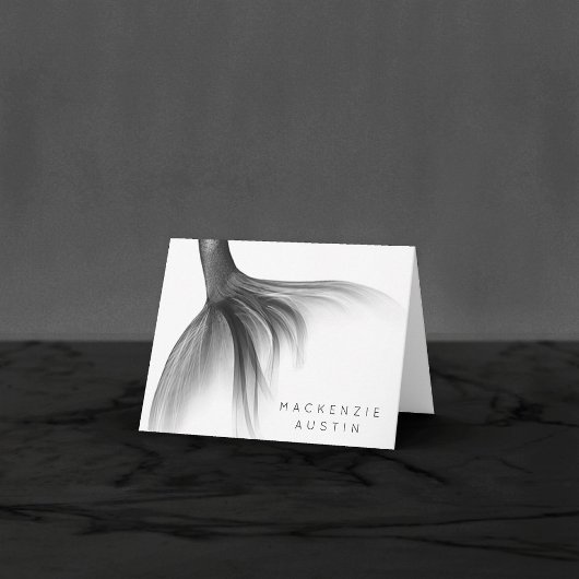 Carte De Remerciements Mermaid Chrome Tail | Silver Faux Shimmer Personna