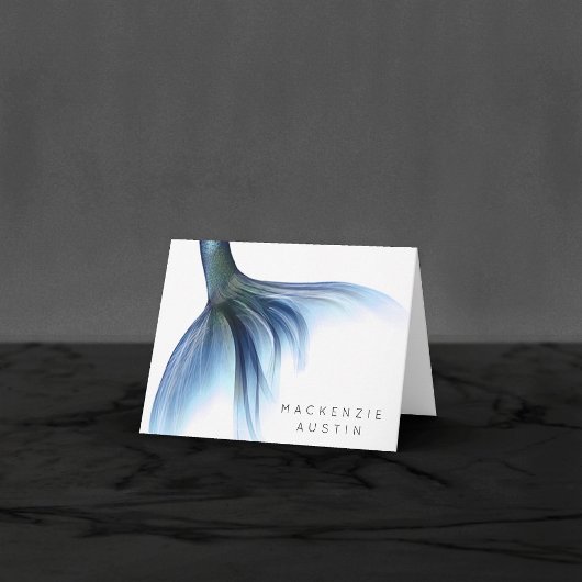 Carte De Remerciements Mermaid Glam Tail | Dusty Ice Blue Luster Custom