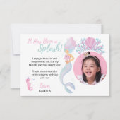 Carte De Remerciements Mermaid Princess Adventure Anniversaire (Devant)