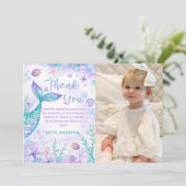 Carte De Remerciements Mermaid Tail Anniversaire Photo (Debout devant)