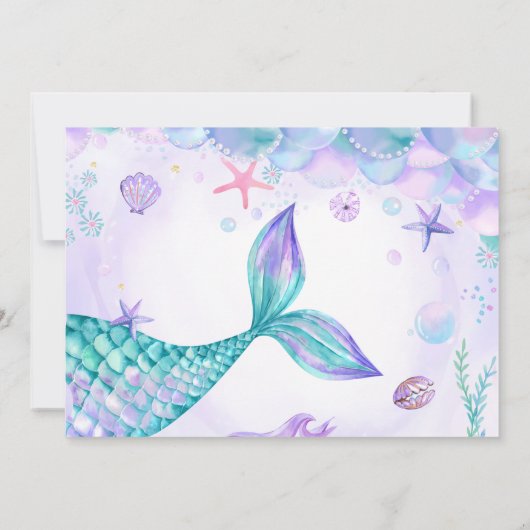 Carte De Remerciements Mermaid Tail Anniversaire Photo (Dos)