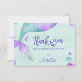 Carte De Remerciements Mermaid Tail fête d'anniversaire (Devant)