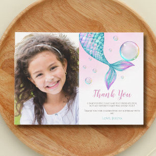 Carte De Remerciements Mermaid Tail photo Anniversaire