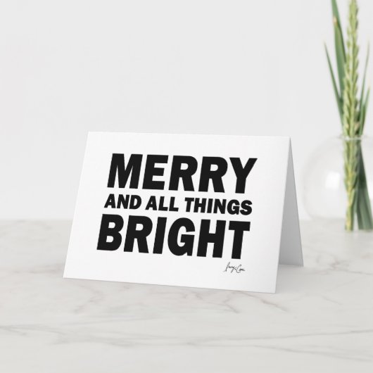 Carte De Remerciements Merry and All Things Bright Holiday Christmas Card (Devant)