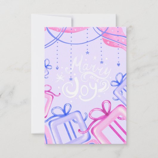 Carte De Remerciements Merry and Joy Pastel Holiday Card with Gift Boxes (Devant)
