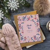 Carte De Remerciements Merry Christmas Woodland Friends in Winter Forest