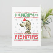 Carte De Remerciements Merry Fishmas drôle Vilain Noël Sweat Poisson (Debout devant)