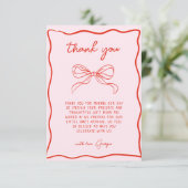 Carte De Remerciements Merry Little Baby Shower Hand Drawn Bow Thank You (Debout devant)