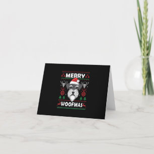 Carte De Remerciements Merry Woofmas Schnauzer Noël Amoureux des chiens P