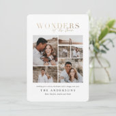 Carte De Remerciements Merveilles de son amour multi photo or géométrique (Debout devant)