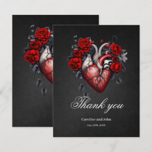 Carte De Remerciements Merveilleux cœur gothique victorien