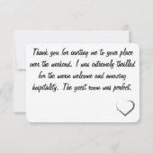 Carte De Remerciements Merveilleux séjour (Dos)