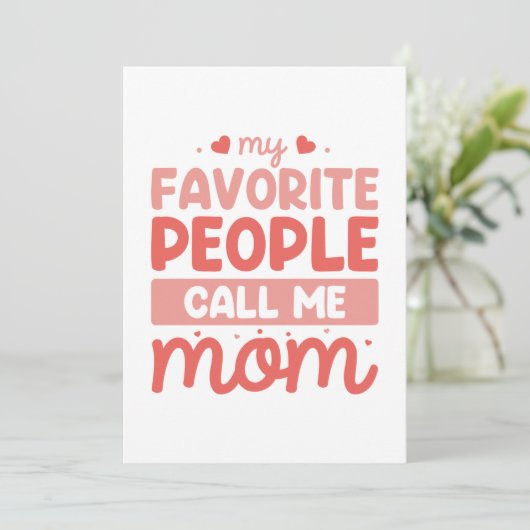 Carte De Remerciements Mes Gens Favoris M'Appelent Maman (Debout devant)