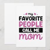 Carte De Remerciements Mes Gens Favoris M'Appelent Maman (Devant / Derrière)