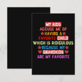 Carte De Remerciements Mes petits-enfants sont mes préférés - Grand-mère (Devant / Derrière)