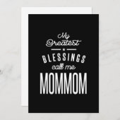 Carte De Remerciements Mes plus grandes bénédictions appelez-moi Maman (Devant / Derrière)