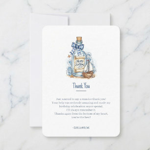 Carte De Remerciements Message Dans Une Bouteille Voilier Anniversaire