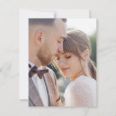 Carte De Remerciements Message d'appréciation de la photo Mariage de scri (Dos)