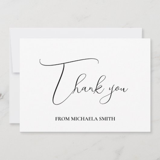 Carte De Remerciements Message de graduation de script moderne simple (Devant)