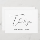 Carte De Remerciements Message de graduation de script moderne simple (Devant / Derrière)