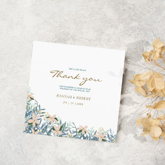 Carte De Remerciements Message de gratitude avec fleur sauvage florale