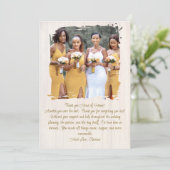 Carte De Remerciements Message de remerciement de la fête nuptiale (Debout devant)