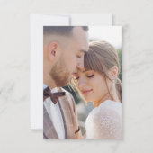 Carte De Remerciements Message de script Mariage simple Moderne (Dos)