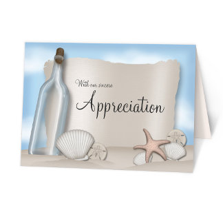 Carte De Remerciements Message from a Bottle Beach Thank You Cards