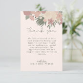 Carte De Remerciements Message manuscrit de script floral esthétique (Debout devant)