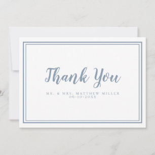 Carte De Remerciements Message Mariage simple moderne bleu