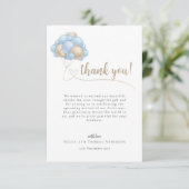 Carte De Remerciements Message mignon Baby shower Bleu Ballons (Debout devant)