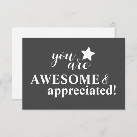 Carte De Remerciements Message personnalisé "Appréciation de l'employé" (Devant / Derrière)