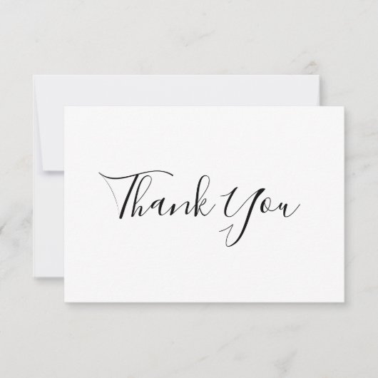 Carte De Remerciements Message personnalisé Calligraphie simple et élégan (Devant)