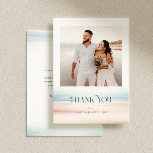 Carte De Remerciements Message personnalisé du Mariage Wailea