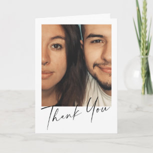 Carte De Remerciements Message personnalisé pour photo de mariage moderne
