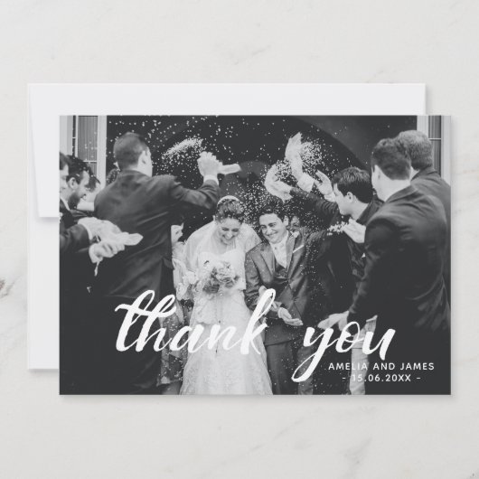 Carte De Remerciements Message personnalisé superposé photo de script Mer (Devant)